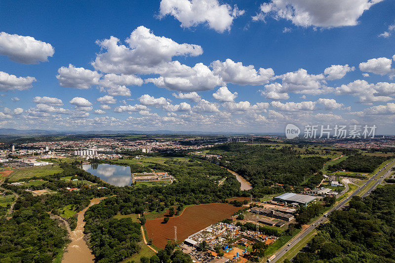巴西圣保罗Mogi Mirim的空中视图
